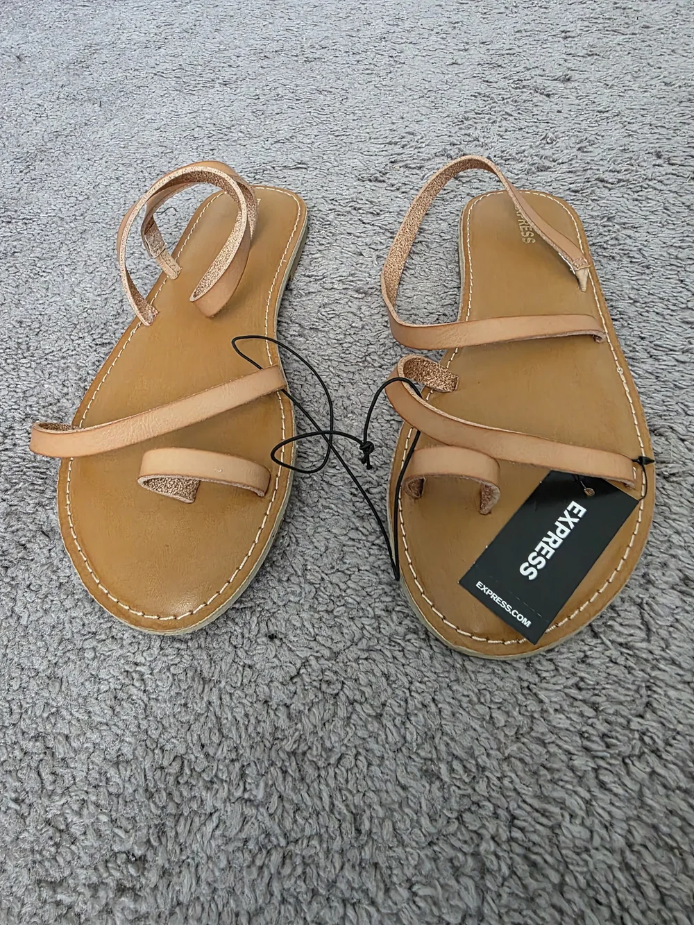 NWT Express Women’s Tan Strappy Flat Sandals